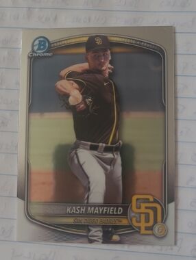 Kash Mayfield San Diego Padres Bowman Chrome Baseball Card - Black & Gold